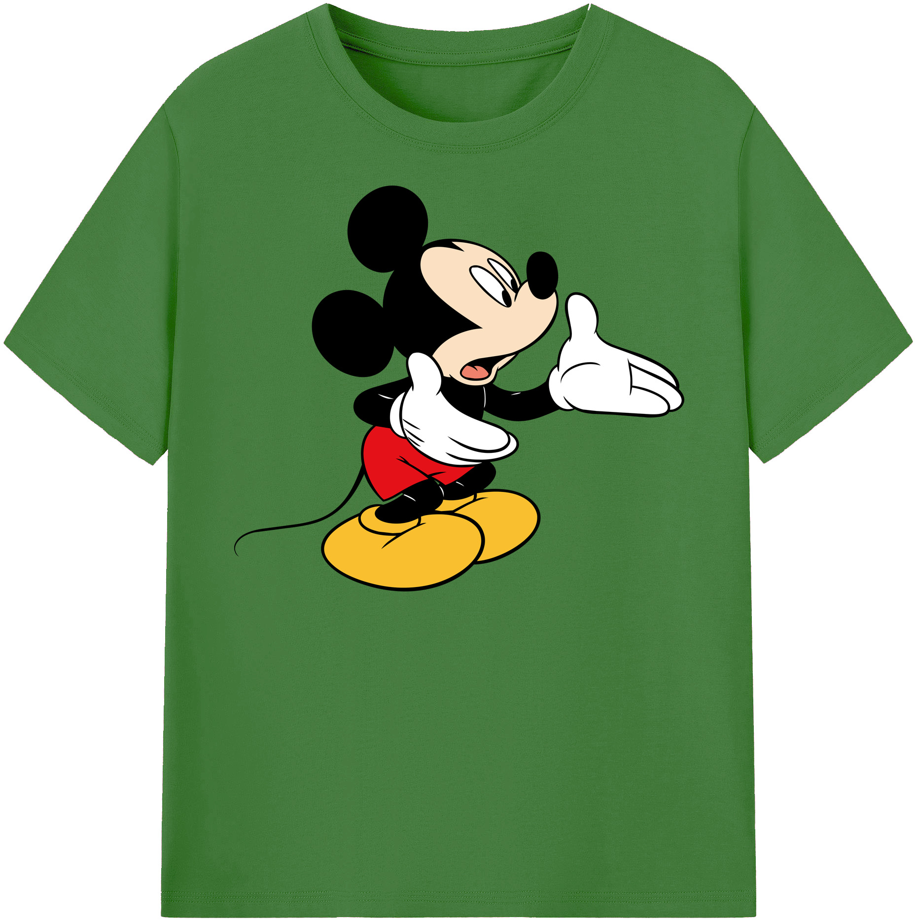 （画像用） ミッキーマウス Mickey Mouse レディースカジュアルプリントTシャツ（綿100％）